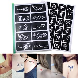 4pcs/лот 20 листов блестящие хну татуировки