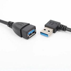 Yeni USB Uzatma Kablosu USB 3.0 Erkek - Kadın Sağ Açısı 90 Derece USB Adaptör Yukarı/Aşağı/Sol/Sağ Cabo USB 0.2m 1. USB Uzatma Kablosu için