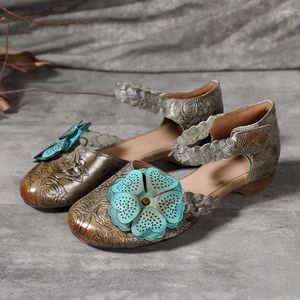 Повседневная обувь Birkuir подлинные кожаные цветы сандалии для женщин роскошный пляж с закрытым пальцем для крючка