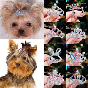 Köpek Giyim Pet Saç Taç Kraliyetleri Peri Saç Comb Kristal Rhinestone Tiaras Headdress Meapwear Cat Prenses Doğum Günü Partisi Takı