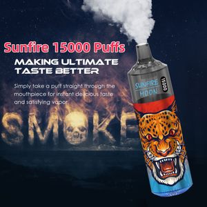 Sunfire Moon 15000 Pufs 15k Vape 20ml Bang 18000 King E Cig Tek kullanımlık Vape Kalem 6 RGB Hafif Toptan Kalem Stili E Sigara Buharlaştırıcı İspanya Almanya Vape Puffs 15000 15k