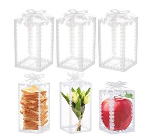 Beyaz Şeffaf Dantel Açık Hediye PVC Kutu Modeli Oyuncak Hadi Hediyelik Elma Çikolata Mevcut Çiçek Kek Şeker Plastik Ambalaj Kutusu