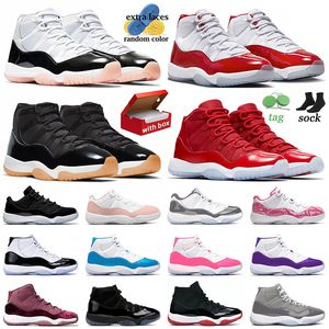2024 Top J11 Spor ayakkabıları ile kutu basketbol ayakkabıları atlama adamı 11 Napolitan Kiraz Kırmızı Siyah Sakız Uzay Samimi Serin Gri DMP Minnettarlık Erkek Kadın Jumpman 11s Eğitmenler Dhgate
