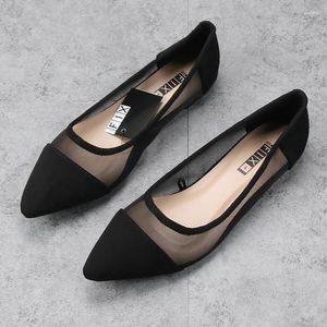 Sıradan ayakkabılar büyük beden kadınlar için Düz Bahar Sonbahar Konforlu Tek Noktalı Ayak Parçası Seksi Siyah İş