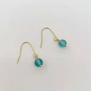 Dangle Küpeler Aqua Blue Jasper Damla 14K Altın Dolgulu Hassas Doğal Taşlar Günlük Klasik Kadınlar Günlük