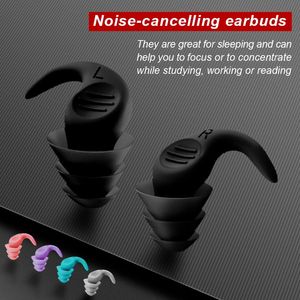 Anti Gürültü Silikon Kulaklıklar Filtre Su geçirmez Yüzme Kulak Tapaları Uyumak İçin Dalış Bulunavları Yumuşak Konfor Akustik 240416