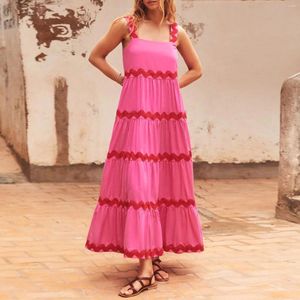 Resmi Durumlar İçin Günlük Elbiseler Kadınlar 2024 Yaz Sundresses Slegisel Scoop Boyun Kadınları Artı Boyut