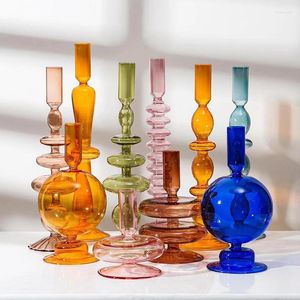 Candele Candele Vantage Candlestick Flower Vase Crafts for Wedding Birthday Dining Table Glasses Transparent Stand Decoration