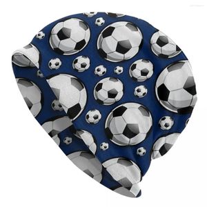 Beralar Futbol Topları Desen Mavi Futbol Spor Sporları Sıcak Örgü Kapak Moda Bonnet Şapka Açık Beanies Erkekler İçin Şapkalar Kadın