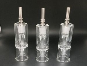 Titanyum Tırnaklı Koleksiyoncu Kiti 10mm 14mm Toplayıcı Sınıf 2 Bal Saman Konsantresi Bal Dab Straw Mini Cam Bong 2489275