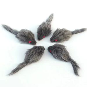 5pcs Furry Peluş Kedi Oyuncak Yumuşak Katı Etkileşimli Fareler Fare Oyuncakları Kediler İçin Komik Yavru Kedi Oyuncak Pet Kedileri Eğitim Oyunu Kedi Malzemeleri