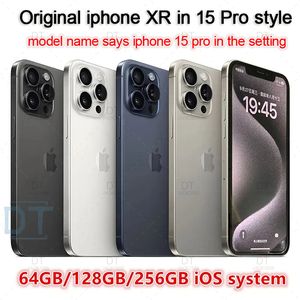 A+ausgezeichnete Zustand, original entsperrte iPhone XR Covert an iPhone 15 Pro Mobiltelefon mit 15 Pro -Kamera -Aussehen 3G RAM 64 GB 128 GB 256 GB ROM MOBILEPHONE