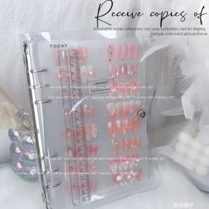 2024 New Nail Art Piece Book Book Footm Photo Photo Photo Photo Card Clip Display Board Diy Simple Album Storage Book для профессионального организатора Nail Art Organizer