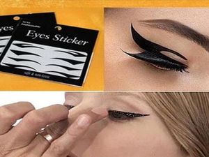 Whole4 Çift Gözler Sticker Cat Style Eyeliner Seksi Geçici Çift Göz Farklı Göz Kapağı Bant Dumanlı Dövme Göz Makyaj Araçları Black7125063