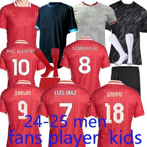 24 25 Futbol Jersey Thiago Luis Diaz P Futbol M Salah Firmino Virgil şort oyuncusu gömlek maması de ayak kitleri Camiseta ev uzak D FC eşofman çocukları