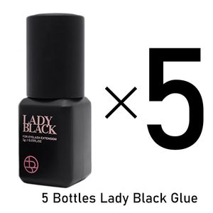 5 şişe Lady Black Lash Tutkal Kore kuru en hızlı en güçlü sahte kirpik uzantıları tutkal 5ml makyaj araçları profesyonel yapıştırıcı 240426