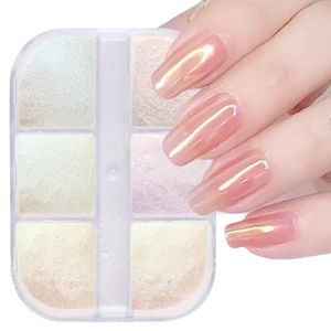 Aurora spegel nagel glitterpulver gnugga dammpigment krom iriserande holografiska nagelkonstdekorationer för manikyr