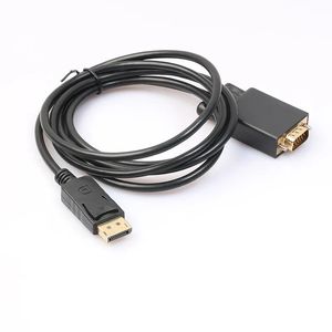 1pcs Thunderbolt DP - VGA Dönüştürücü Siyah Yeni 1.8m 6ft D Alt Kablo Adaptörü HDTV Displayport Konektörler Kablosu