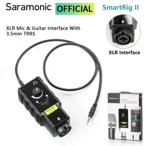 Aksesuarlar Saramonic Smartrig II Professional Micguitar Ses Arayüzü Preampifikatör iPhone iPad Android Cihazları için Ses Adaptör Mikseri