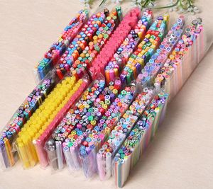 50pcs Decorações de arte de unha Fruit Father Feather Fimo Canes Stick Hastes Polímero Argila adesivos de unhas Dicas de manicure new1984503