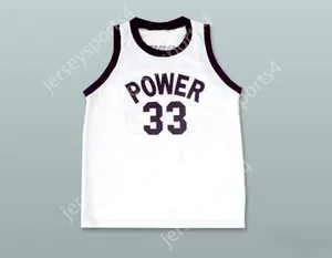 Özel Nay Mens Gençlik/Kids Lew Alcindor Jr 33 Power Memorial Academy Beyaz Basketbol Forması Üst Dikişli S-6XL