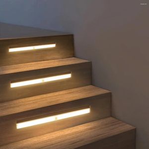 Duvar lambası şarj edilebilir merdivenler LED ışık çubuğu ev dekoru luminaria banyo ayna lambaları kızılötesi pir sensör kapalı 15-50cm