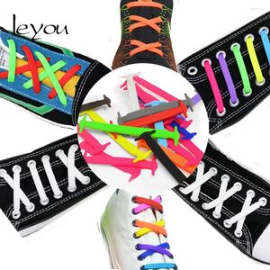 Части обуви leyou 12pcs no tie elastic silicon shieceles Lazy Gel Laces плоские струнные ремешок Athelic красочный