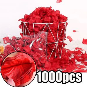 1000pcs Romantik Sıcak İpek Gül Yapay Yapay Yapay yaprakları Dağınık Çiçekler Evlilik Yıldönümü Festival Partisi Dekorasyon