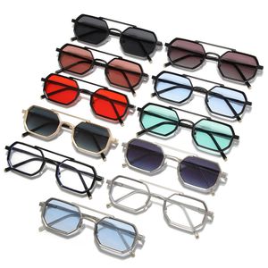 Дизайнерские солнцезащитные очки высококачественные полигональные маленькие рамки мужские модные двойные лучевые солнцезащитные очки для солнечных очков.
