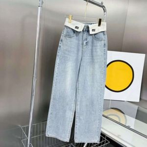MIU вышитые джинсы дизайнерские повседневные брюки стройные брюки для ног мод