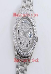 SF All Ice Drill Big Diamond Watch Ring Luxury Full Drilling Arilling Arly Numerars Face Watch с нержавеющей сталью 2813