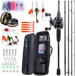 Sougayilang Taşınabilir Seyahat Balıkçılık Combo 1.8-2.4m Döküm Balıkçılık Çubuğu ve 121bb Reel Combo Balıkçılık Hattı Cazibesi Torba Aksesuarları 240425