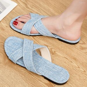 Slippers 2024 Summer Slides Women Shoes For Flats Flip Flops Designer Beach Ladies Zapatos de Mujer