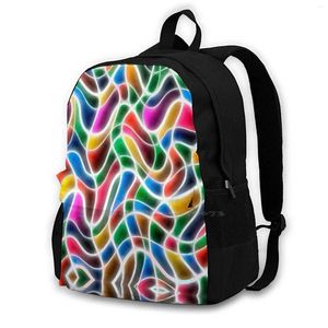Sırt çantası Çok renkli soyutlama Neon Hediye Erkek Kadın Gençlik T-Shirt Kupa Telefon Vaka Moda Seyahat Dizüstü Dizüstü Bilgisayar Çantası Özet