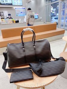 Мода с 3 частями черный цветочный дизайнер Duffel Bag Мужчины Женщины на открытом воздухе путешествия с багажом маленькая женская сумка для кросс-кубика сумки для плеча роскошной дизайнерской сумки тота