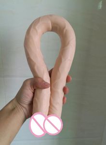 Hotosex Double Dildo Super Long 225 -дюймовый гибкий мягкий пенис влагалище и анальные женщины гей -лесбиянки двойной конец Dong Sex Toy Y2004106460355