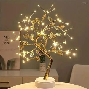 Tischlampen Baum LED Light USB Lampe Verstellbarer Touch Switch DIY Künstliche Weihnachtsfairy Night für Home Christmas Decoration