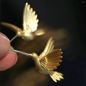 Saplama Küpe Eşsiz cazibesi ile altın renkli kuş modası, arkadaşlara veya hayvanları seven sevdiklerine hatıra hediye verilebilir