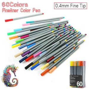 Цвета/набор 0,4 мм из тонкой лайнеры гель -ручки рисунок рисунок цветовые маркеры арт для манги дизайнерские расходные материалы