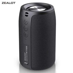 Портативные динамики Zealot S32 Портативный беспроводной динамик Subwoofer Stereo Waterpronation Song Pill Starp Outdoor Dinger Box TF Card и Aux Audio J240505