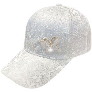 Tasarımcı Moda Kadın Beyzbol Şapkası Elmas Kelebek Dekorasyonu Ayarlanabilir Günlük Şapka Kız Açık Hava Spor Güneş Şapkası
