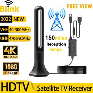 Приемные портативные мини -цифровые HDTV антенна с усилителем внутреннего 4K HD Free каналы.