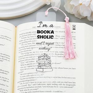 Ben bir kitapçıyım ve hiçbir şeyden pişman değilim! Yaratıcı Bookish Acrilik Bookmark Tasarımı 5 Molors Tassel Toptan ile Okuyucu Aşıklar için