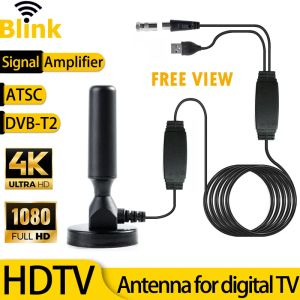 Alıcılar Kapalı Dijital HDTV Anten Amplifikatörü 4K HD Sinyal Güçlendirici Ücretsiz Kanallar DVBT2 ATSC Uzun Menzilli Zemin Dalgası Uydu TV Alıcı