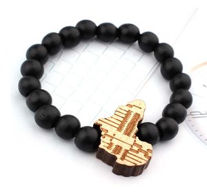 8pcslot Good Wood Nyc Chase Infinite Black Africa Pendant Wood Beads Bracelet Bracelet Hip Hop Fashion Jewelry5677189