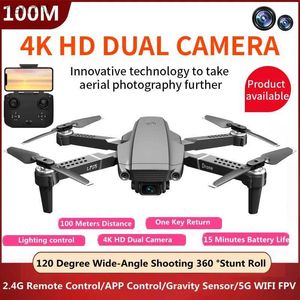 Drone 120 geniş açılı 4K çift kamera wifi fpv rc dört helikopter 2.4g 100m 360 özel efektler kaydırma bir tıklama ruturn uygulaması uzaktan kumanda drone modeli wx