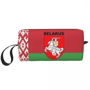 Depolama Çantaları Belarus Pogonya bayrağı Seyahat Tuvalet Çantası Protesto Sembolü Belarus İnsanları Makyaj Kozmetik Güzellik Dopp Kit