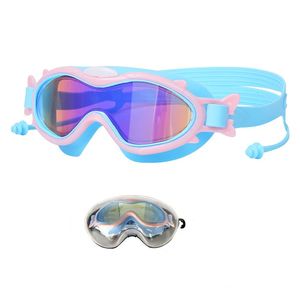 Çocuklar için Yüzme Goggles Yüzmek Gözlük 316 Çocuk Çocuk Gözlük Büyük Çerçeve HD Antifog UV Koruma Su Geçirmez Kulak Düzleri 240418