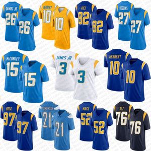 Justin Herbert 15 Ladd McConkey Football Jersey Derwin James Jr Joe Alt Joey Bosa Ladainian Tomlinson Khalil Mack wird Hayden Hurst J.K.Dobbins Brenden Rice