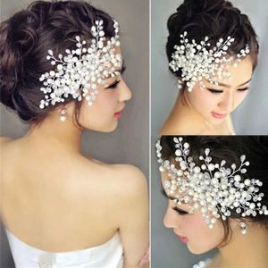 Свадебные волосы ювелирные изделия Жемчужные цветочные штифты для волос зажимы